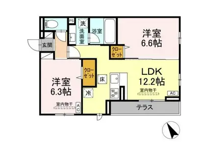 CENTRALE(2LDK/3階)の間取り写真