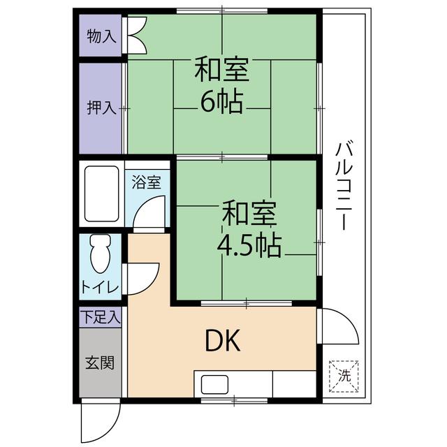 須田コーポ(2DK/2階)の間取り写真