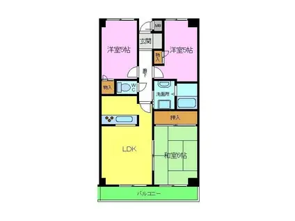 ウエストコート(3LDK/2階)の間取り写真