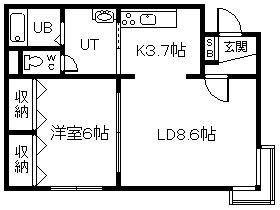 チェリー2・3(1LDK/1階)の間取り写真