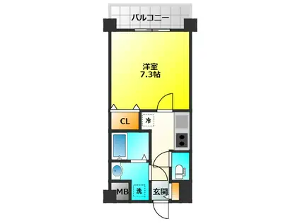 レジディア高宮(1K/2階)の間取り写真