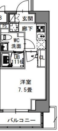 S-RESIDENCE 新御徒町 ウエスト(1K/6階)の間取り写真