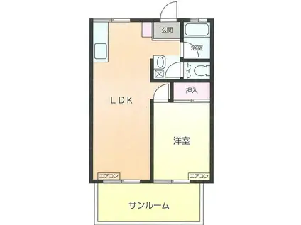サンレイクヒル(1LDK/1階)の間取り写真
