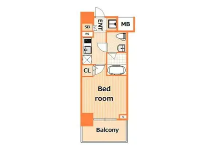 プラウドフラット鶴見II(1K/9階)の間取り写真