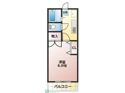 シャルムFI(1K/1階)の間取り写真