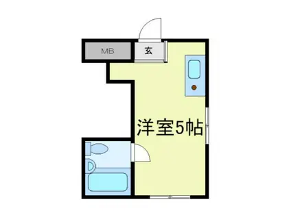 ラパンジール天王寺(ワンルーム/2階)の間取り写真