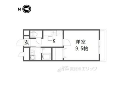 コッティ トント(1K/1階)の間取り写真