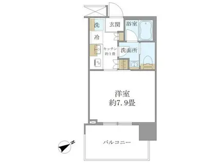 BRILLIA TOWER 浜離宮(1K/14階)の間取り写真