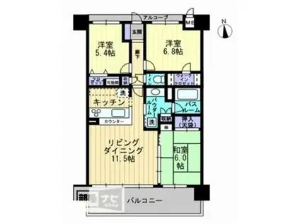 アルファステイツ高松駅前(3LDK/9階)の間取り写真