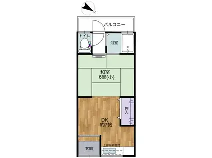 家納文化I(1DK/2階)の間取り写真