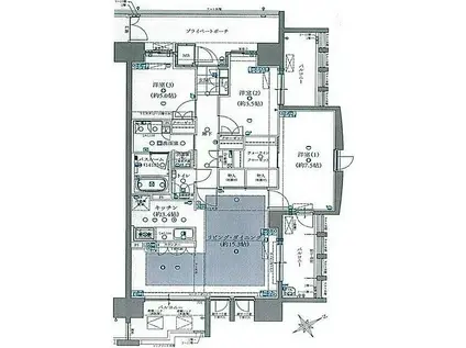 ソシオ新白島(3LDK/6階)の間取り写真
