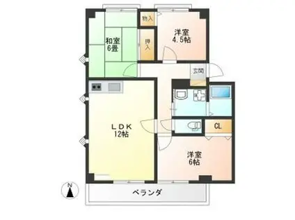 優泰佳ガーデンコート(3LDK/3階)の間取り写真