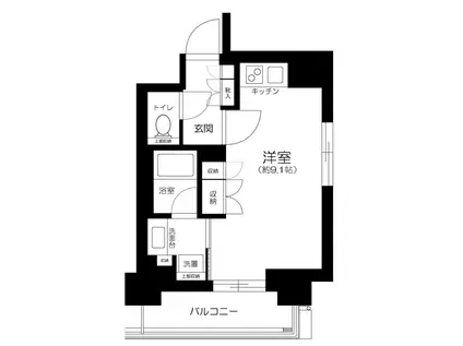 パークハウス目黒アーバンス(ワンルーム/2階)の間取り写真
