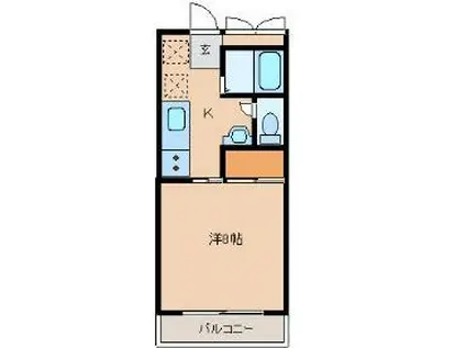 アメニティゾーン白萩(1K/1階)の間取り写真