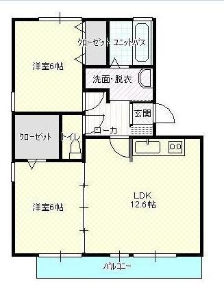 セジュール白山(2LDK/2階)の間取り写真