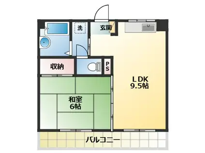 メゾン矢澤(1LDK/4階)の間取り写真