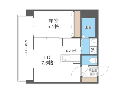 セブンスコートN14(1LDK/2階)の間取り写真