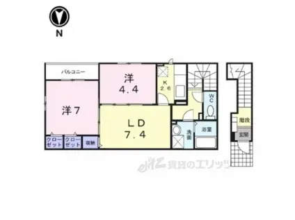 コートドールⅡ(2LDK/2階)の間取り写真