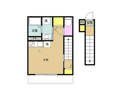 平塚市北金目1丁目計画(ワンルーム/2階)の間取り写真