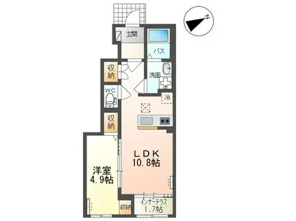 グランデールパレス(1LDK/2階)の間取り写真