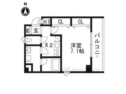 アスヴェル京都東寺前Ⅱ(1K/5階)の間取り写真