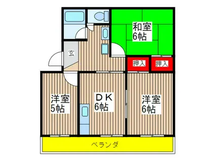 第一村田ロイヤルハイツ(3DK/1階)の間取り写真