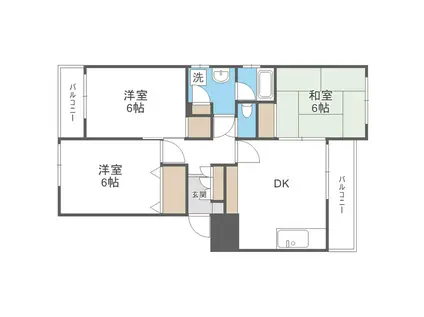 第2善コーポ(3DK/3階)の間取り写真