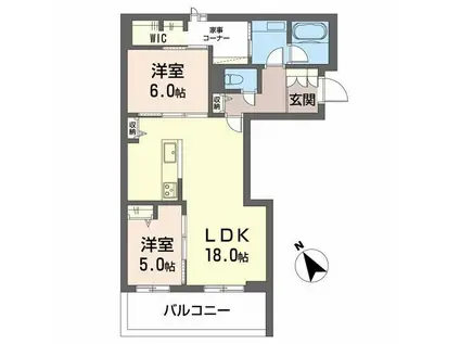 コンフォルタ(2LDK/3階)の間取り写真
