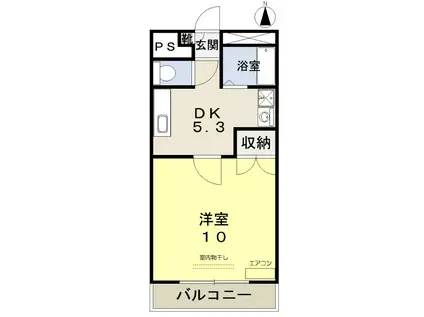 サニーコスモII(1DK/2階)の間取り写真