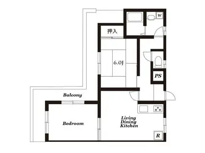 メインステージ鶴見(2LDK/1階)の間取り写真