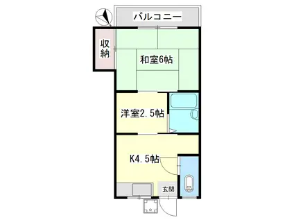 福寿荘(2K/1階)の間取り写真