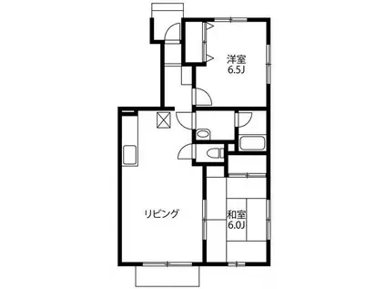 梅の里ミキ(2LDK/1階)の間取り写真