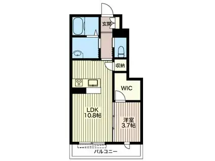リヴェール(1LDK/1階)の間取り写真