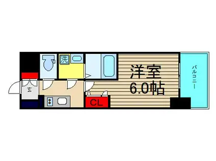 エスリードレジデンス大阪本町(1K/13階)の間取り写真