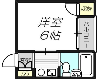 USハウス(1K/3階)の間取り写真
