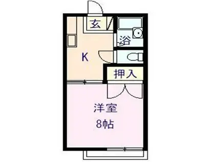 メゾンドエルC(1K/1階)の間取り写真