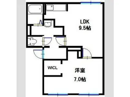 ロイヤルハイツ(1LDK/1階)の間取り写真
