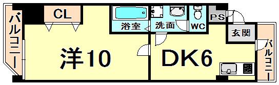 第二中村マンション(1DK/1階)の間取り写真