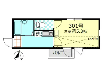 ルミエール北千住(1K/3階)の間取り写真