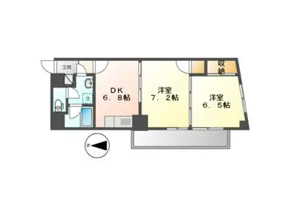 WIN大須 旧シティハイツ渡辺(2DK/5階)の間取り写真