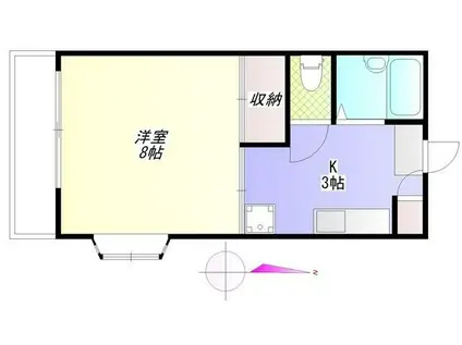マエパコーポ(1K/2階)の間取り写真