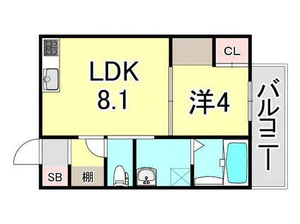 LEROY駒ヶ林(1LDK/3階)の間取り写真