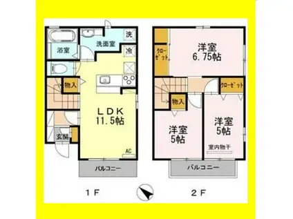 ウィットSD(3LDK/1階)の間取り写真