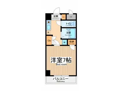 リシェール町田(1K/6階)の間取り写真