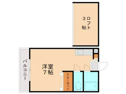 JR鹿児島本線 九産大前駅 徒歩8分 2階建 築29年(ワンルーム/2階)の間取り写真