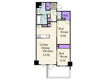 クレヴィア西馬込(2LDK/2階)の間取り写真