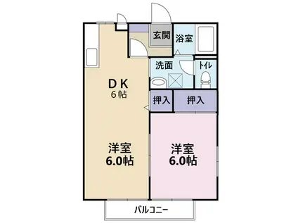 メルベーユ(1LDK/2階)の間取り写真