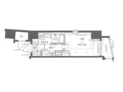 ZOOM恵比寿(1K/4階)の間取り写真