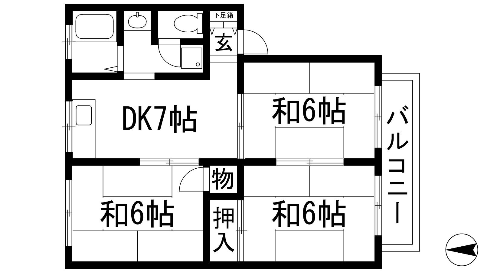 ルミエール中山(3DK/1階)の間取り写真