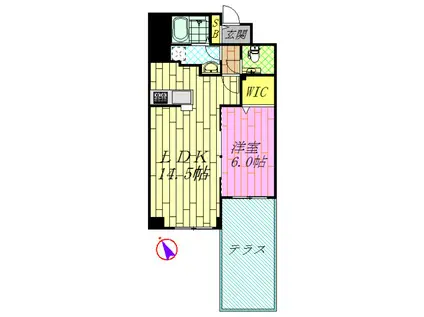 アスマチメゾン浦安(1LDK/3階)の間取り写真
